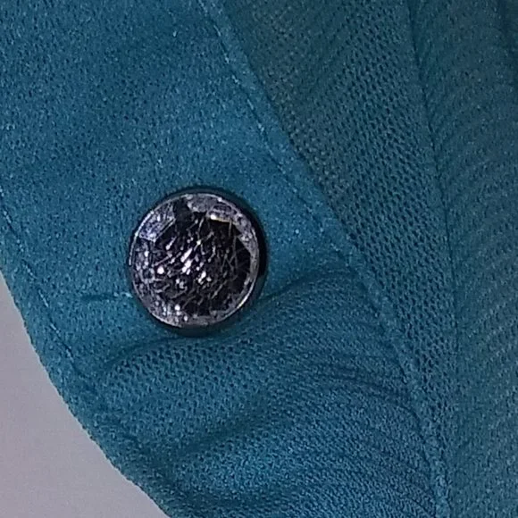 INC International Concepts Baby Blue Sheer Long Sleeve Blouse - Picture 9 of 10